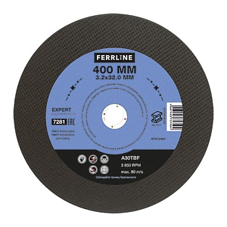 Круг отрезной по металлу FerrLine Expert 400 х 3,2 х 32,0 мм A30TBF  