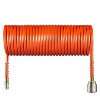 Спиральный воздушный шланг с фитингами Rapid,10 бар, 8х6 мм, 15 м. AERO