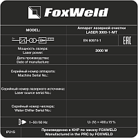 Аппарат для ручной лазерной очистки FOXWELD LASER 3000-1-МТ