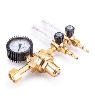 Регулятор FoxWeld WR420-F2 (аргоновый/углекислотный, 1 манометр, 2 расходомера, вентиль, пр-во FoxWeld/КНР)