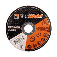 Круг отрезной по металлу FOXWELD WA 60 T BF, 125 х 1,0 х 22,2 мм