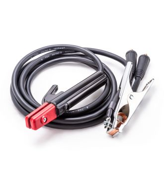 Кабели сварочные дл.2м, разьем 25мм2, электрододержатель, зажим.