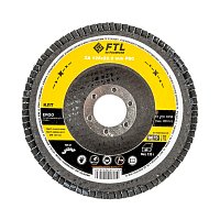 Круг лепестковый для шлифования по нержавеющей стали FTL Ergo цирконий 27 125 х 22,2 мм P80